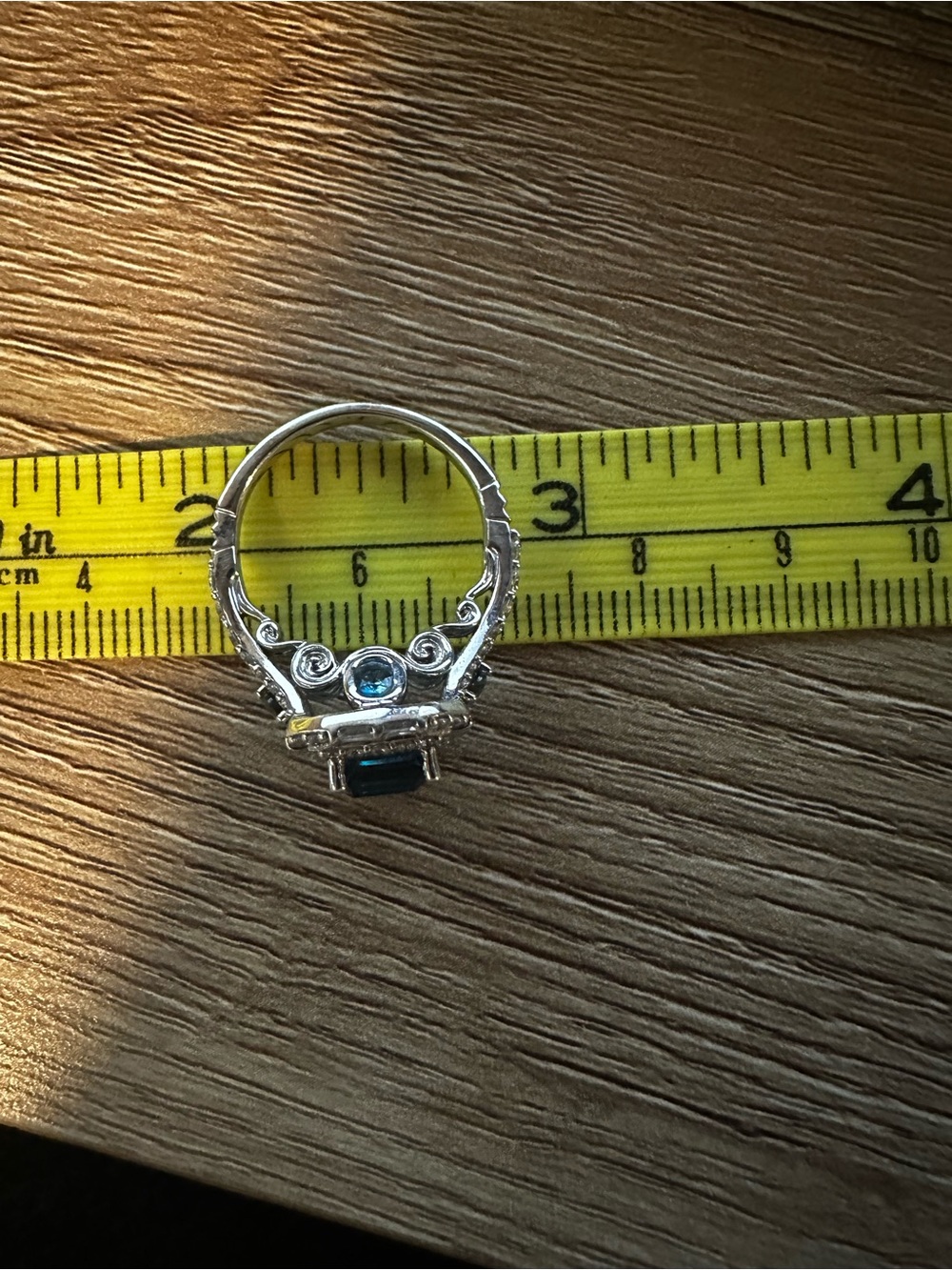 Enchanted Disney Cinderella London Blue Topaz 14K white gold. Size 6. - Picture 6 of 10